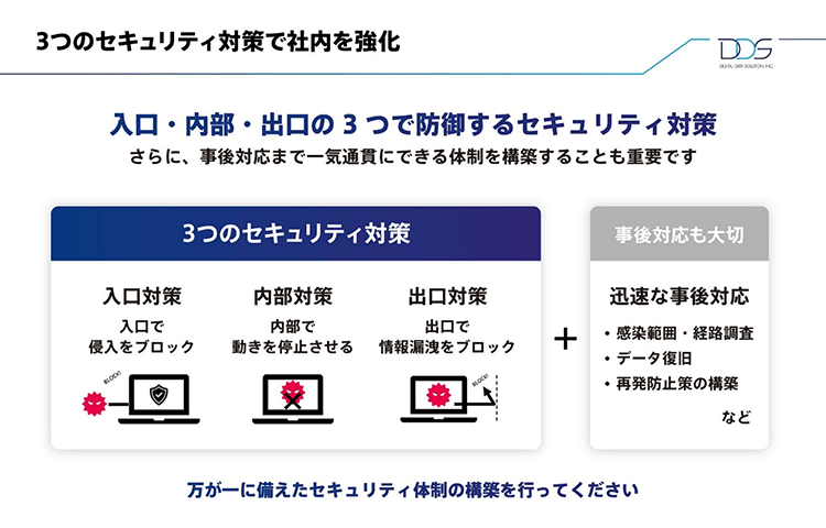 3つのセキュリティ対策で社内を強化