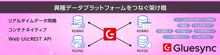 異種データプラットフォームをつなぐ架け橋「Gluesync」 異種データプラットフォームをつなぐ架け橋「Gluesync」
